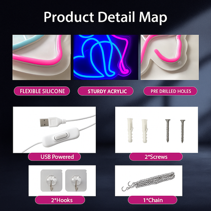 Cyberpunk Vibrant Pink Neon Sign