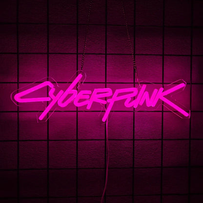 Cyberpunk Vibrant Pink Neon Sign