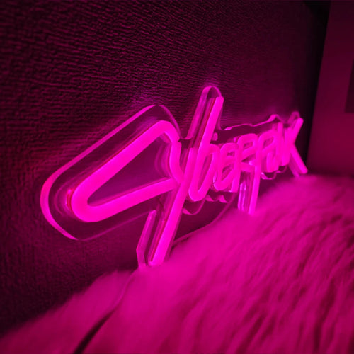 Cyberpunk Vibrant Pink Neon Sign