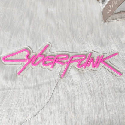 Cyberpunk Vibrant Pink Neon Sign