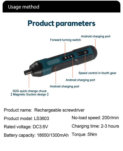Cordless Electric Screwdriver