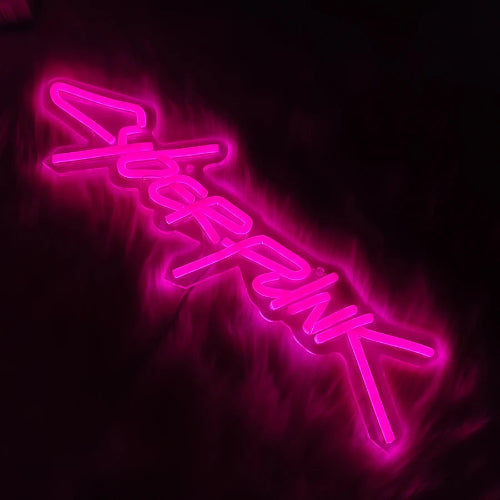Cyberpunk Vibrant Pink Neon Sign